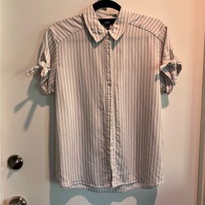 Pink and White Striped Button Down